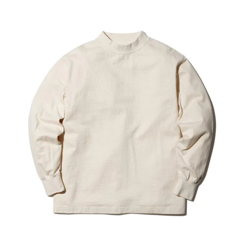 Recycled Cotton Mockneck Long Sleeve T-Shirt