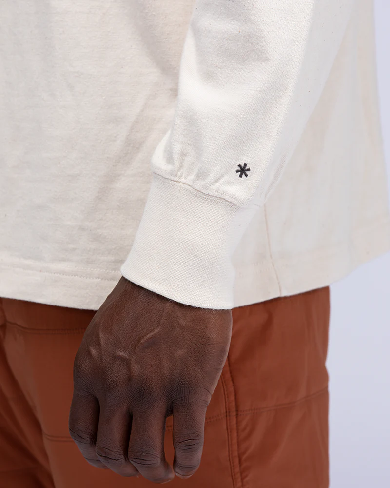 Recycled Cotton Mockneck Long Sleeve T-Shirt - Image 2