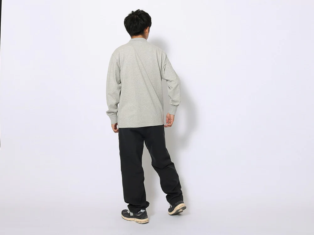 Recycled Cotton Mockneck Long Sleeve T-Shirt - Image 6