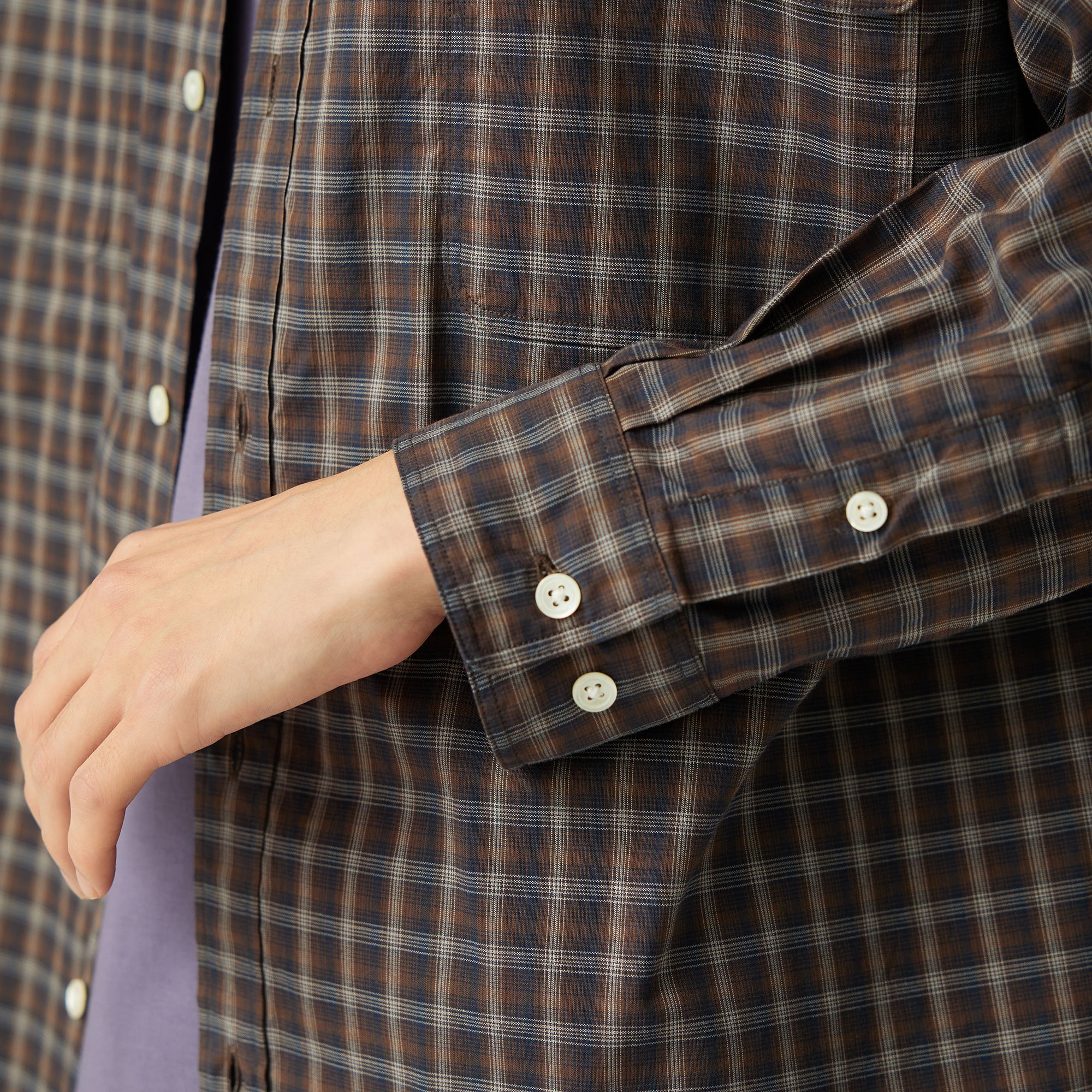 Organic Cotton Ombre Check Shirt - Image 9