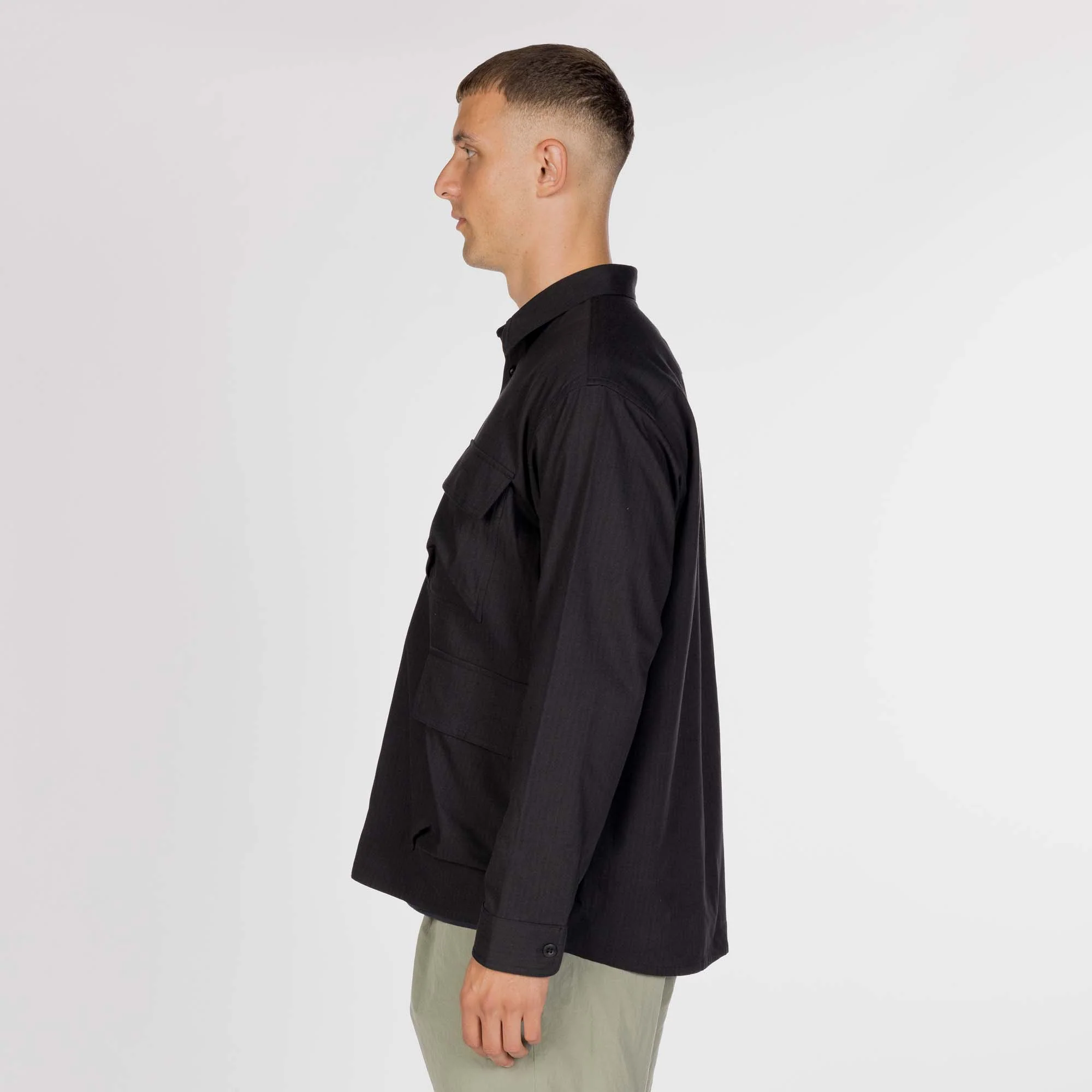 TAKIBI Herringbone Shirt Jacket - Image 3