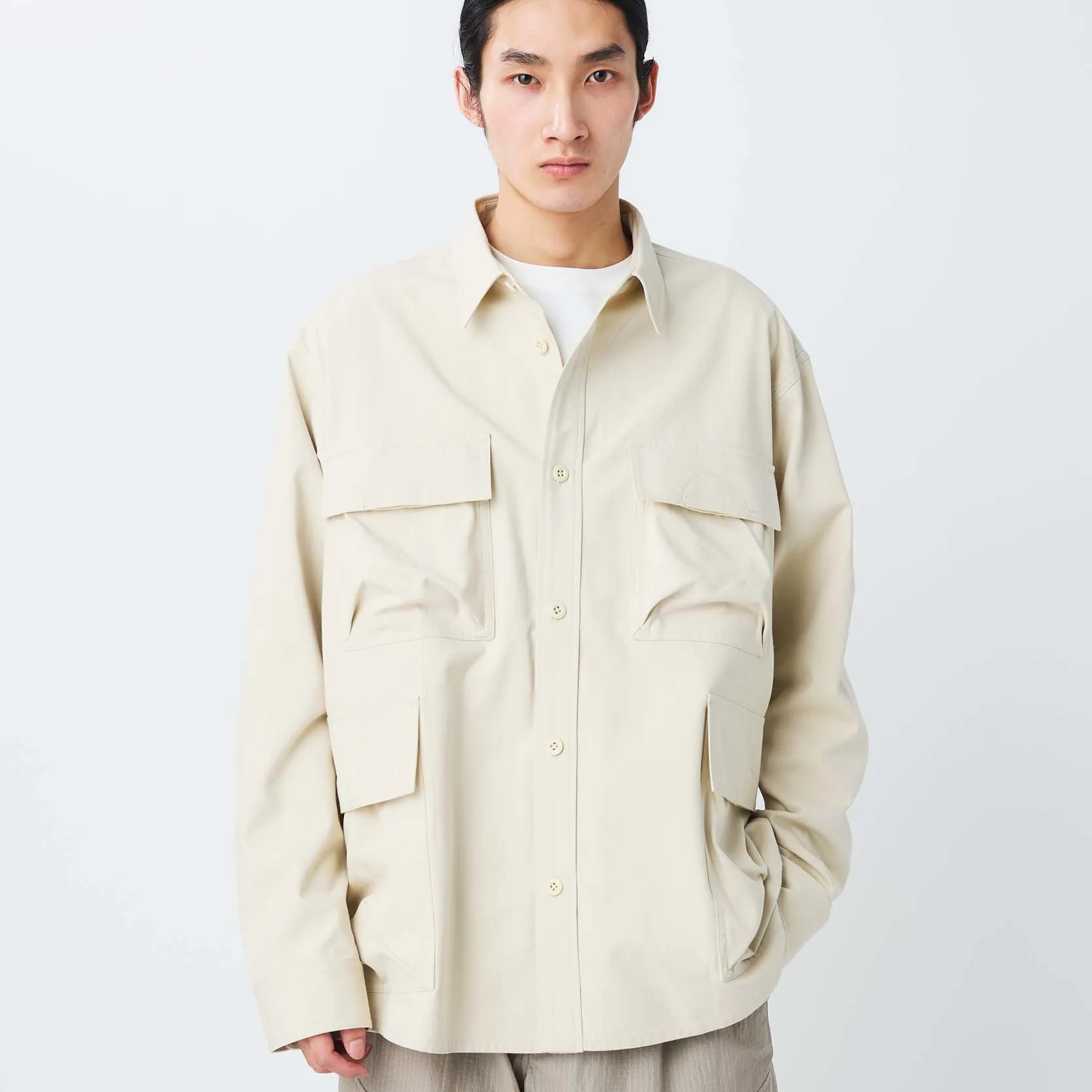 TAKIBI Herringbone Shirt Jacket - Image 9